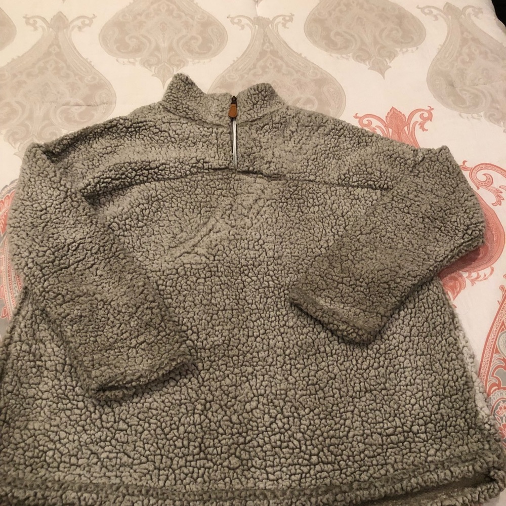 Light Gray Sherpa Pullover